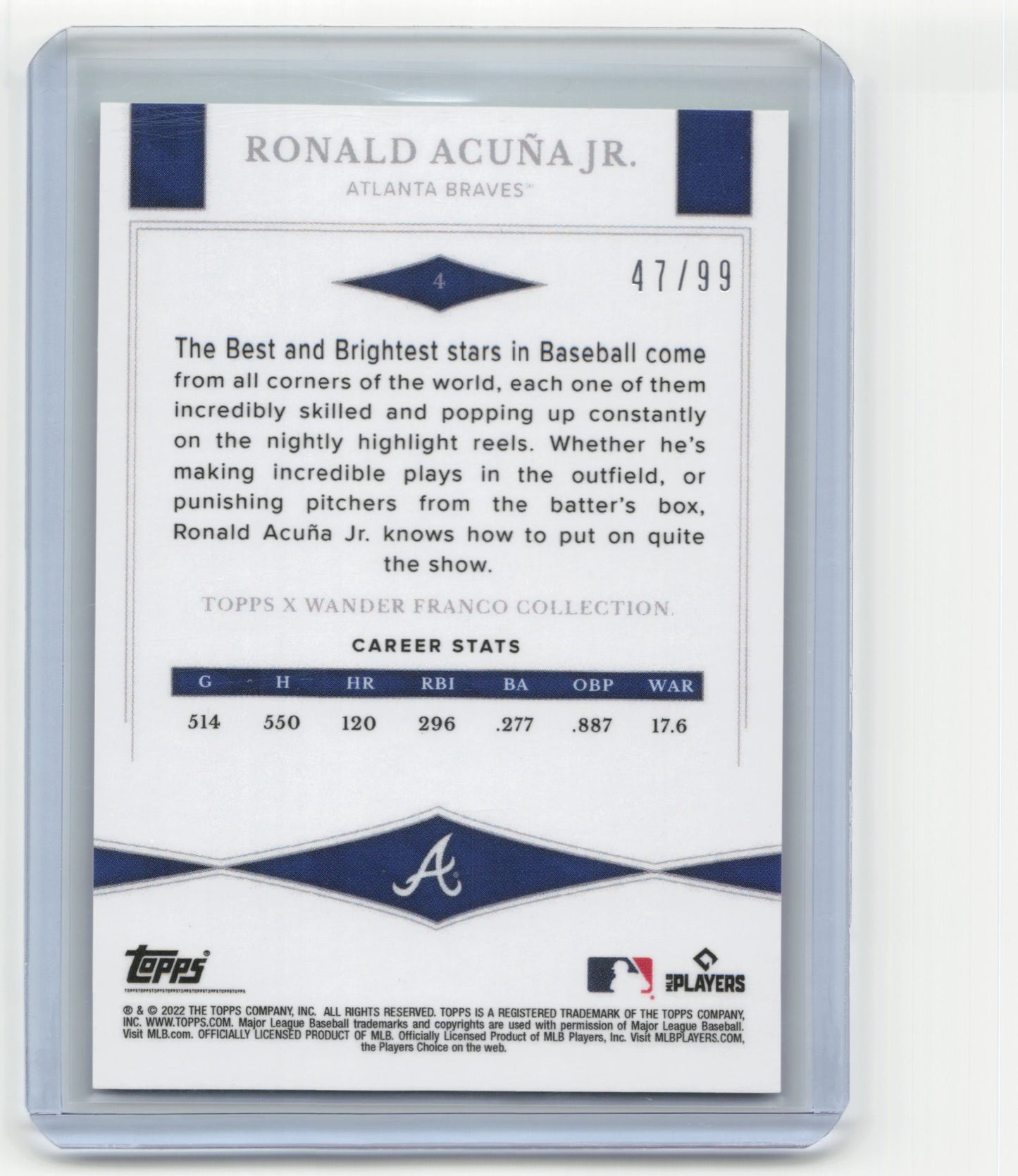 2022 Topps Best & Brightest Baseball Ronald Acuña Jr. 47/99 #4