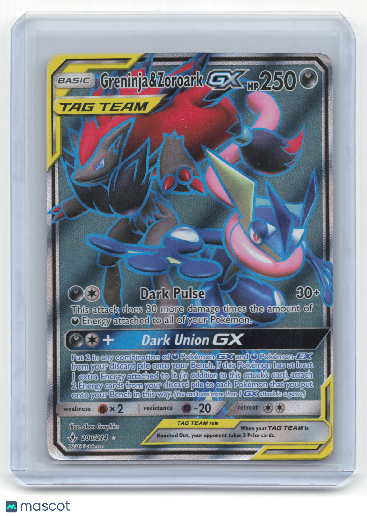 2019 Pokemon Greninja & Zoroark GX Unbroken Bonds #200/214 Moderately Played