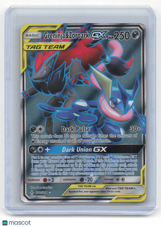 2019 Pokemon Greninja & Zoroark GX Unbroken Bonds #200/214 Moderately Played