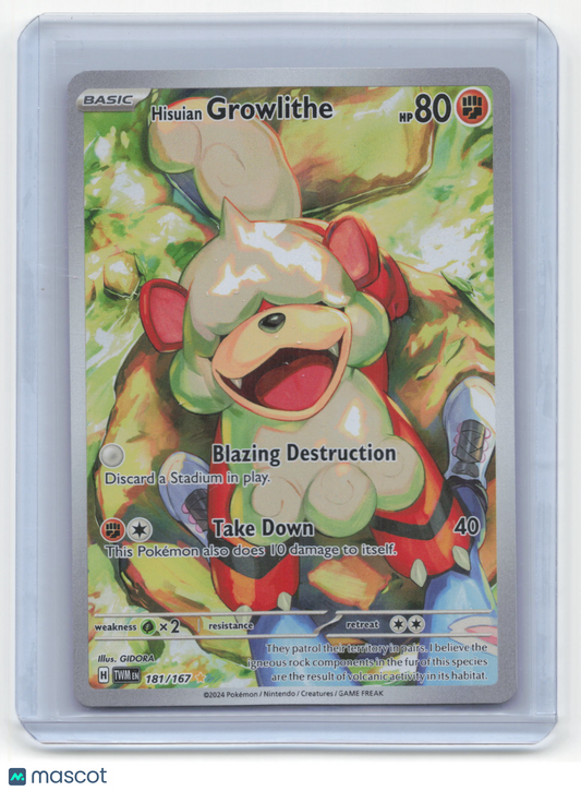 2024 Pokemon Hisuian Growlithe Twilight Masquerade #181/167 NM