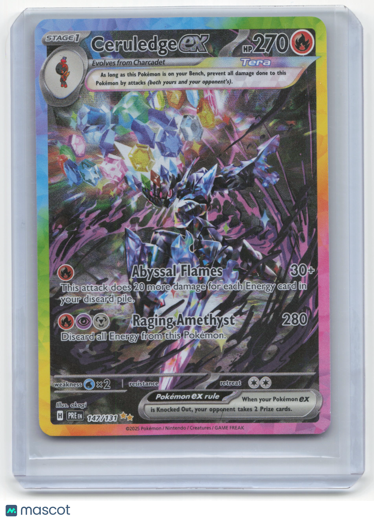 2025 Pokemon Ceruledge EX Prismatic Evolutions #147/131 NM