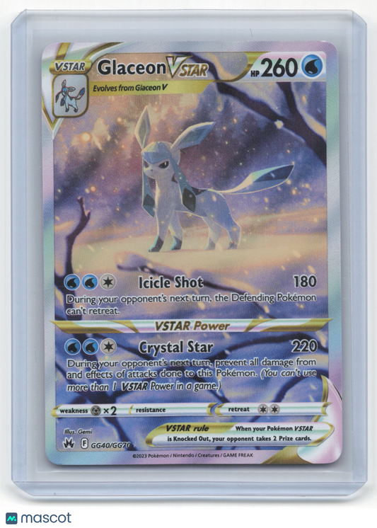 2023 Pokemon Glaceon VSTAR Crown Zenith: Galarian Gallery #GG40/GG70 NM