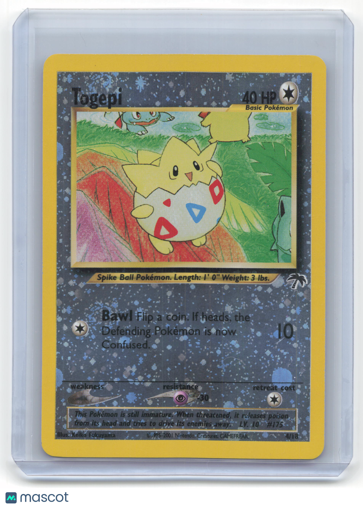 2001 Pokemon Togepi Southern Islands #4/18 Near Mint (2 Swirls)