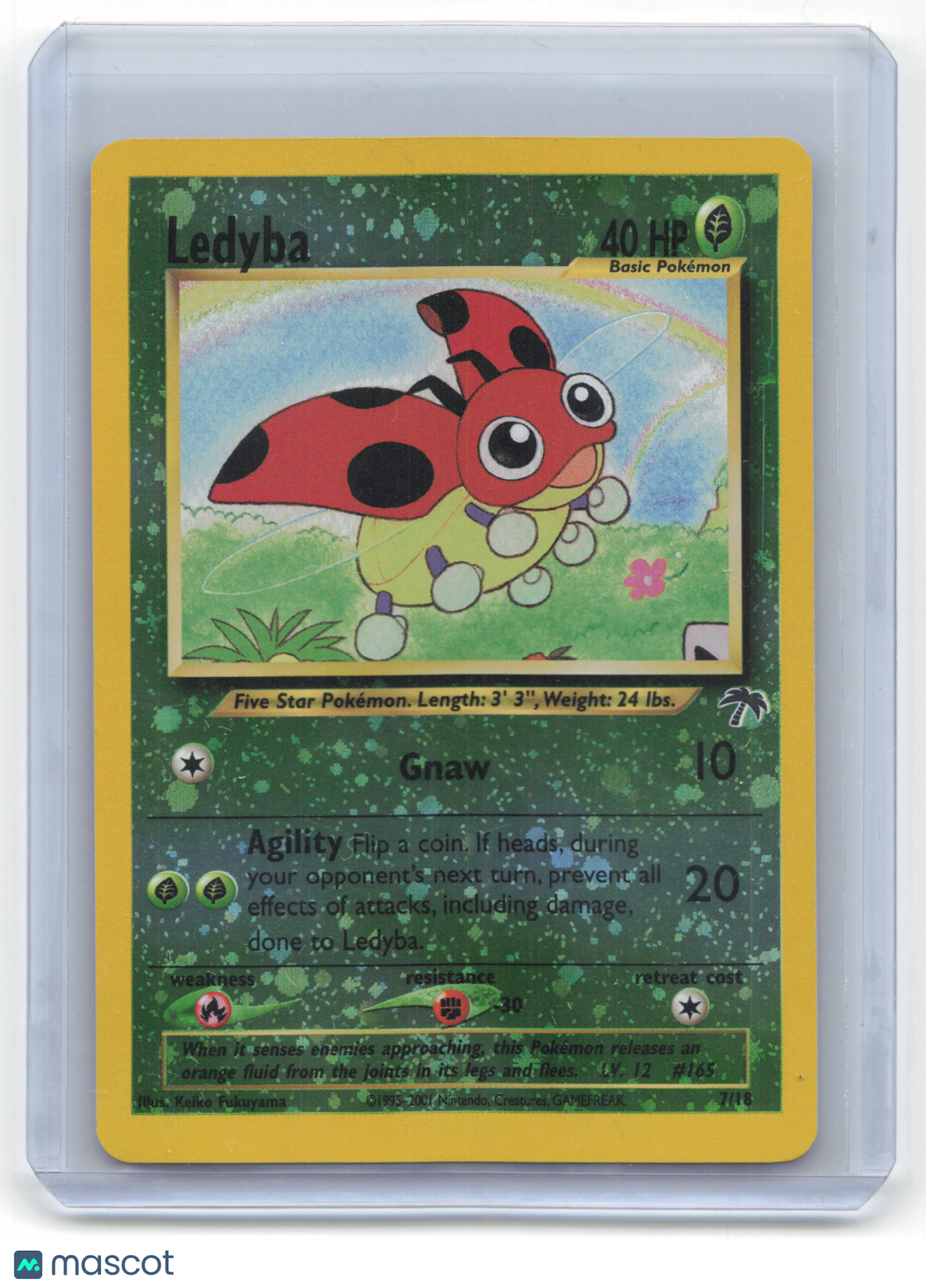 2001 Pokemon Ledyba Southern Islands #7/18 Cosmos Holo Near Mint