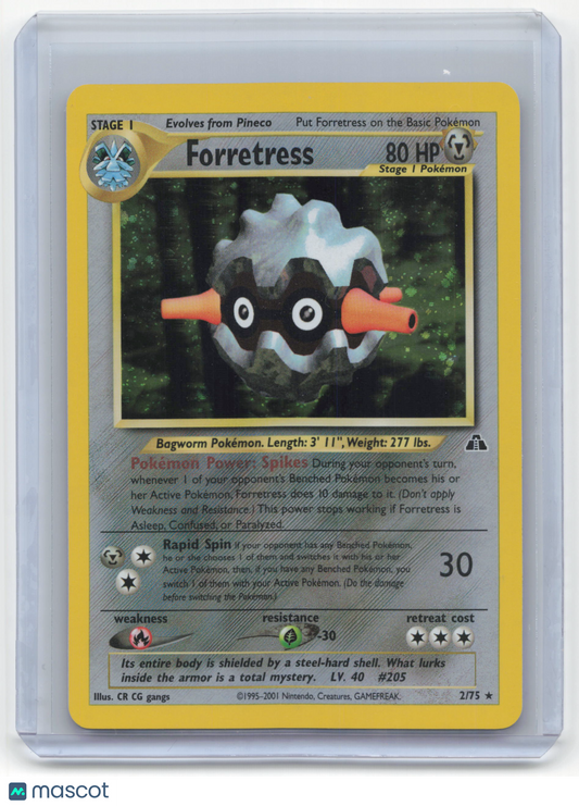 2001 Pokemon Forretress Neo Discovery #2/75 Cosmos Holo Near Mint
