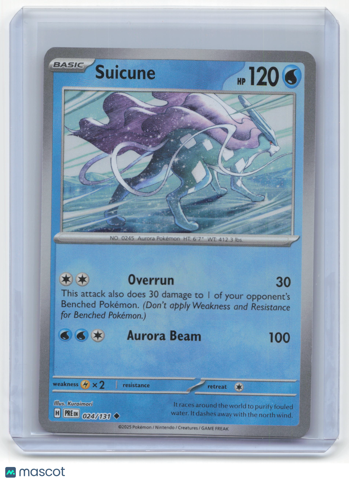 2025 Pokemon SV Suicune Prismatic Evolutions #024/131 Masterball Pattern NM