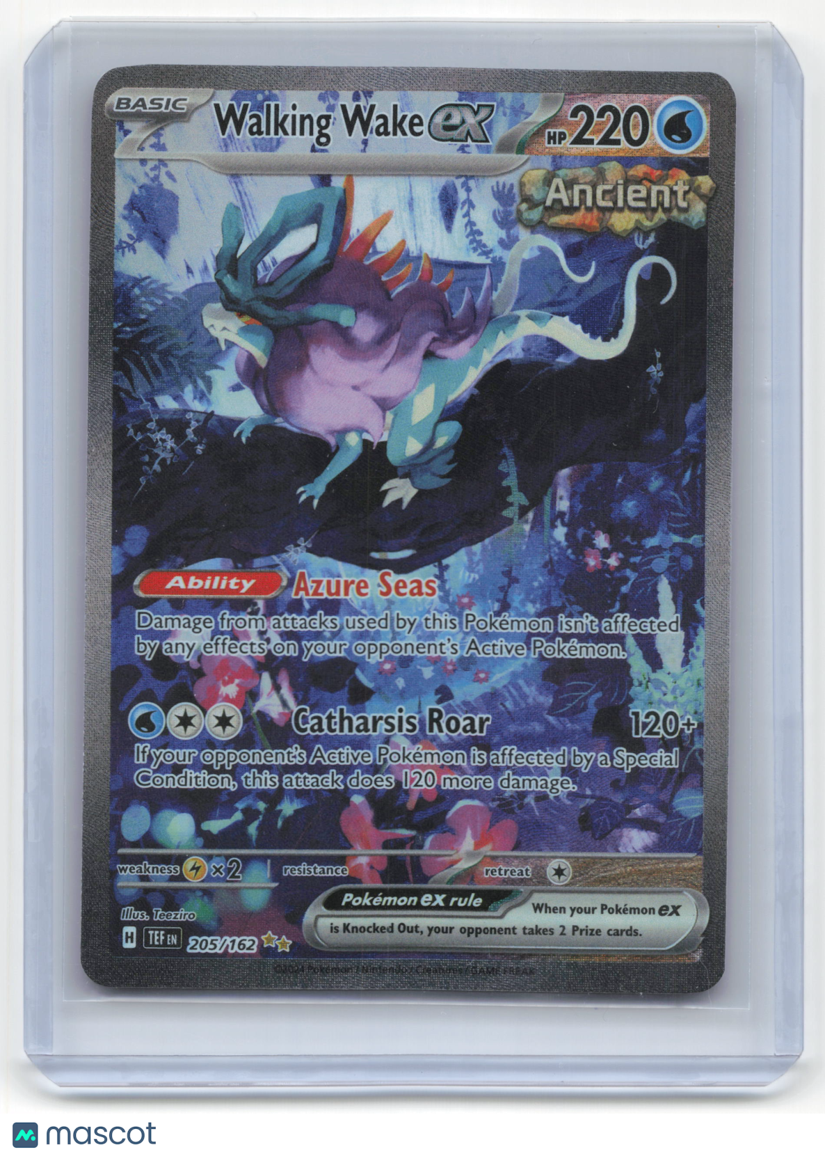 2024 Pokemon Walking Wake EX Temporal Forces #205/162 Near Mint