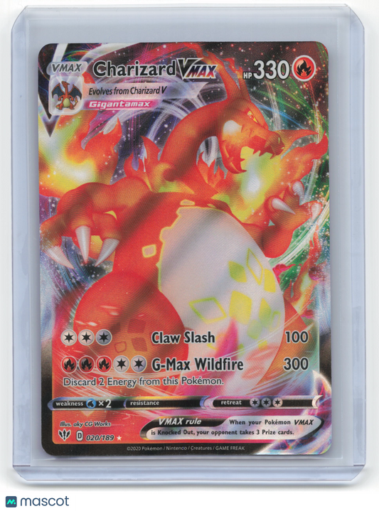 2020 Pokemon Charizard VMAX Darkness Ablaze #20/189 Near Mint