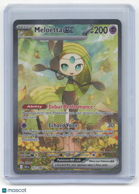2025 Pokemon Meloetta EX Black Bolt #167/86 Near Mint