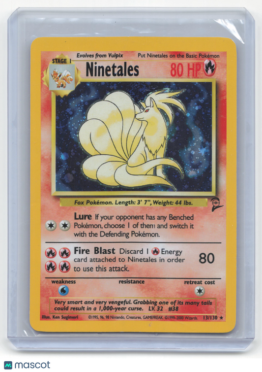 2000 Pokemon Ninetales Base Set 2 #13/130 Near Mint