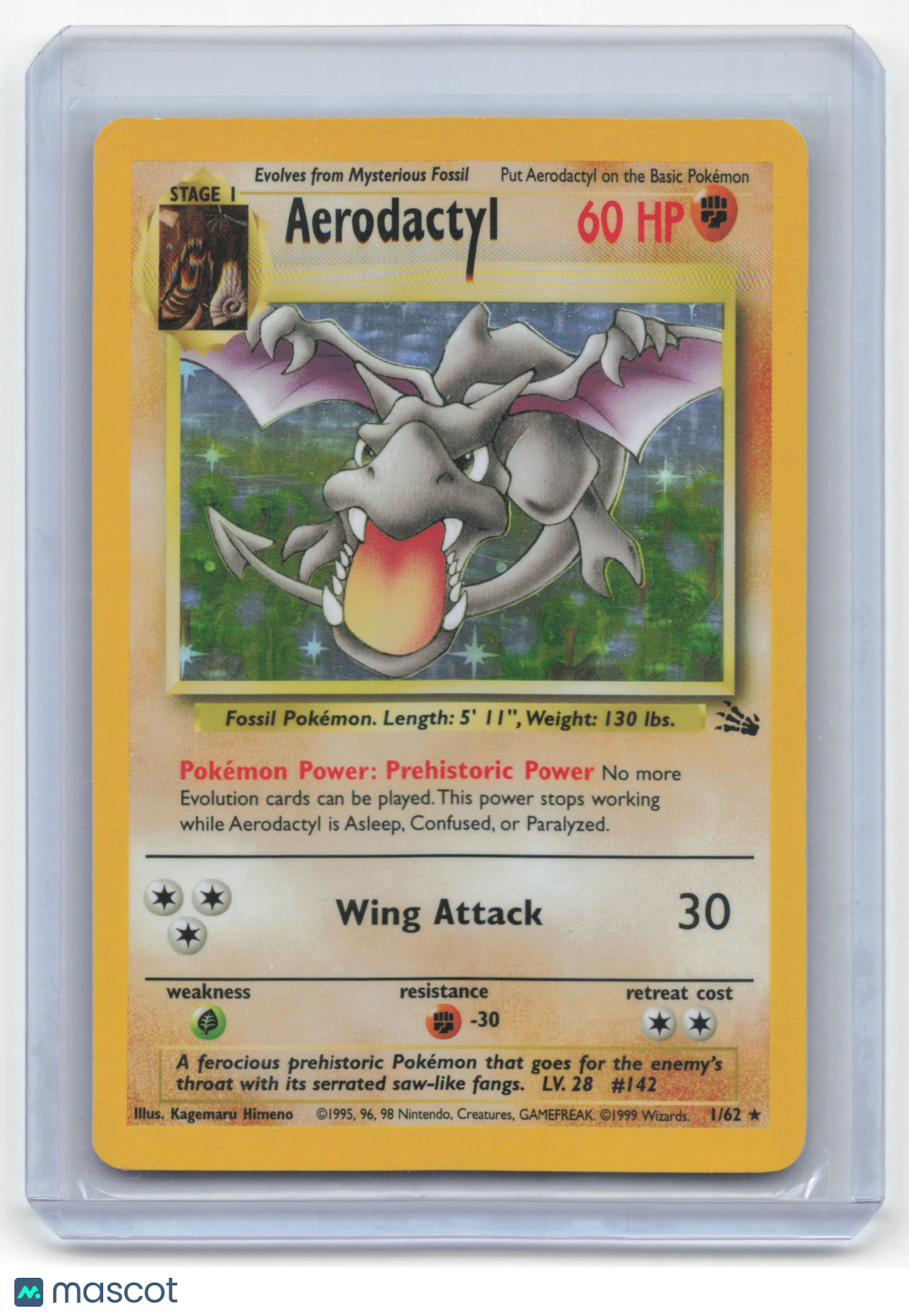 1999 Pokemon Aerodactyl Fossil #1/62 Near Mint