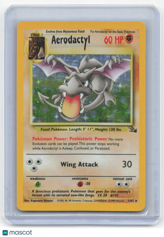1999 Pokemon Aerodactyl Fossil #1/62 Near Mint