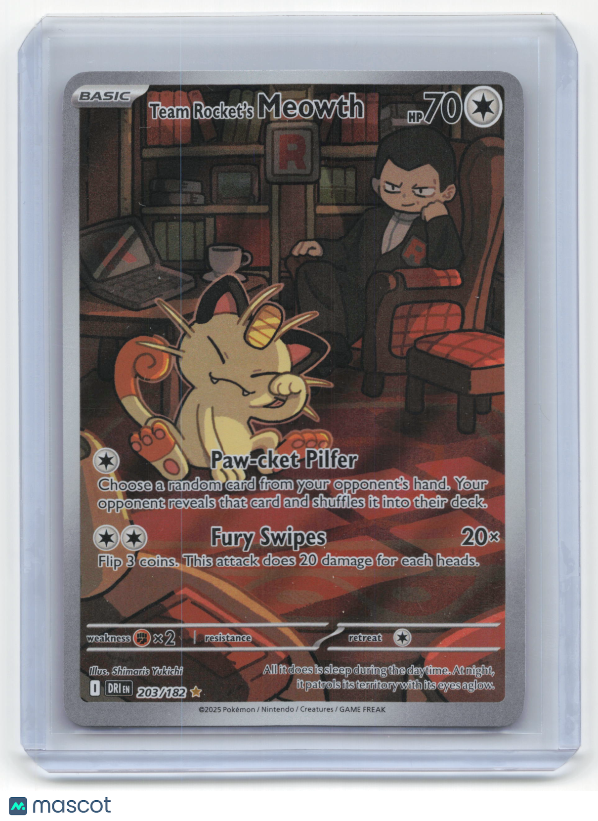 2025 Pokemon Team Rocket's Meowth Destined Rivals #203/182 Near Mint