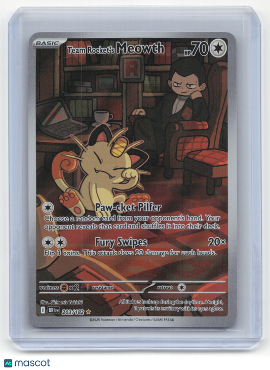 2025 Pokemon Team Rocket's Meowth Destined Rivals #203/182 Near Mint