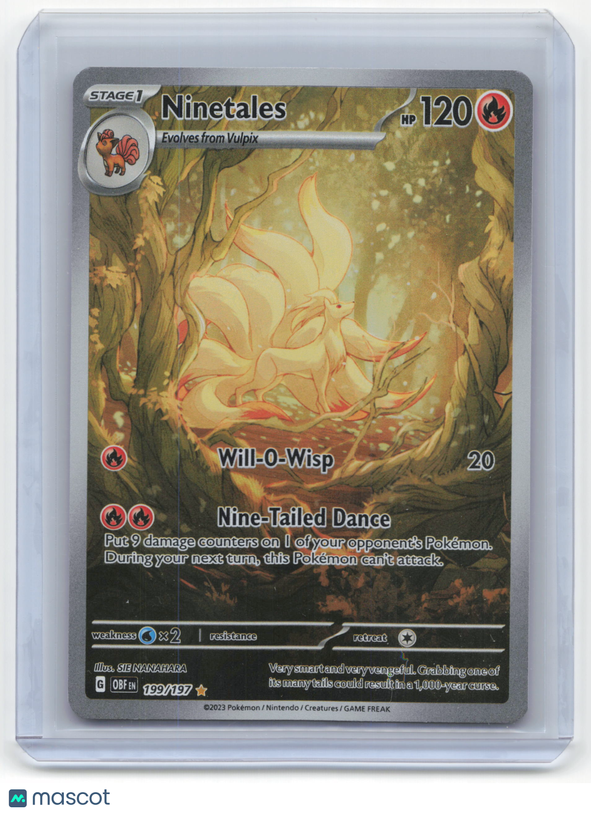 2023 Pokemon Ninetales Obsidian Flames #199/197 Near Mint