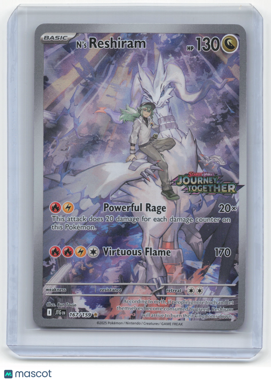 2025 Pokemon N'S Reshiram Journey Together #167/159 (Stamped) Near Mint