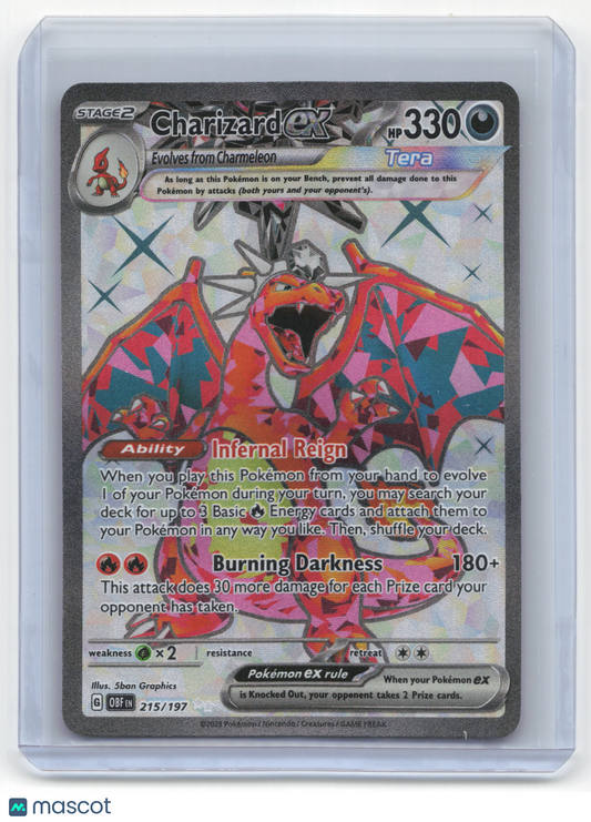 2023 Pokemon Charizard EX Obsidian Flames #215/197 Near Mint