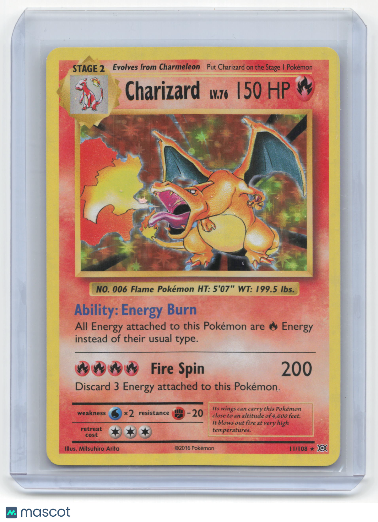 2016 Pokemon Charizard Evolutions #11/108 Near Mint