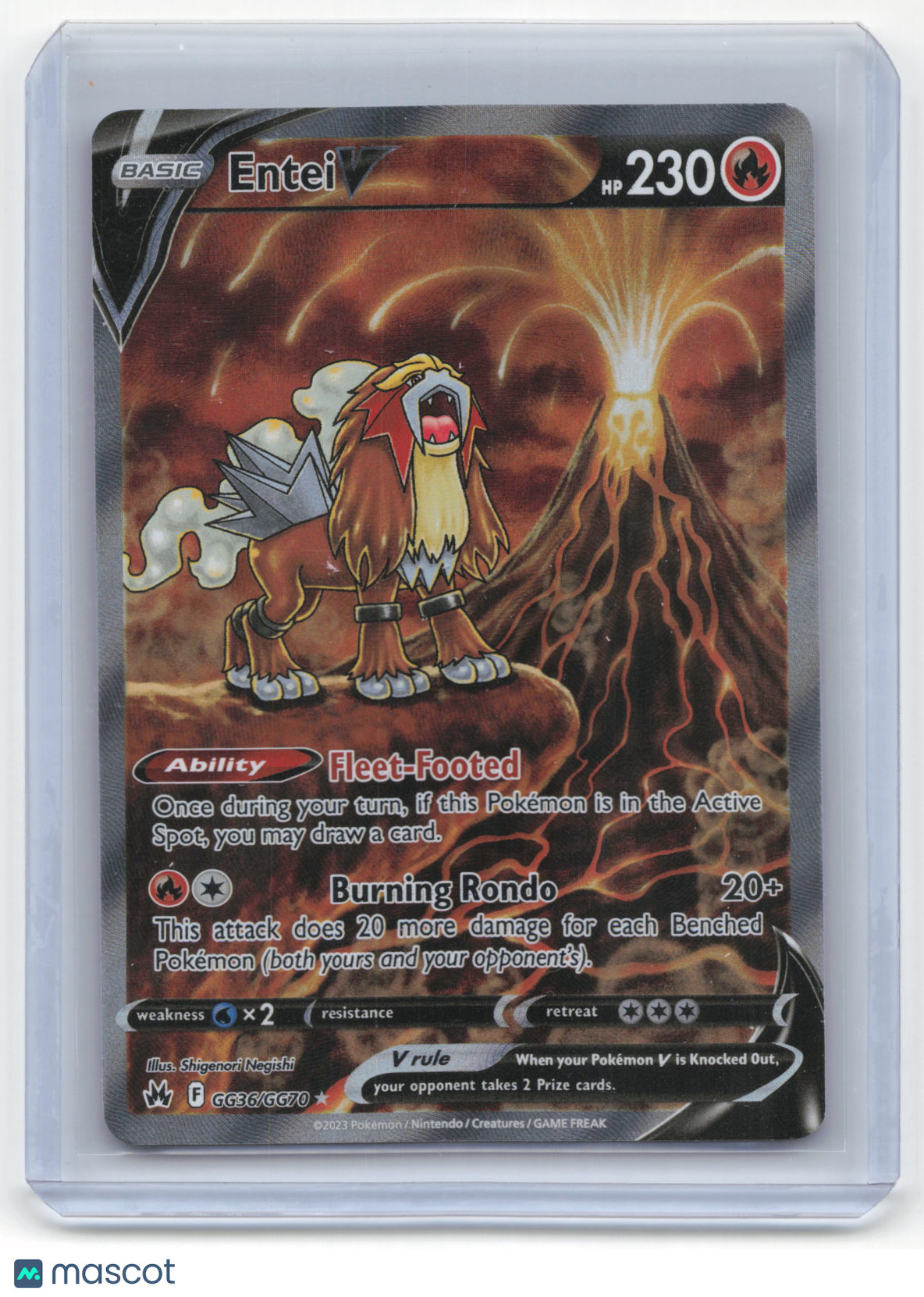 2023 Pokemon Entei V Crown Zenith: Galarian Gallery #GG36/GG70 Near Mint