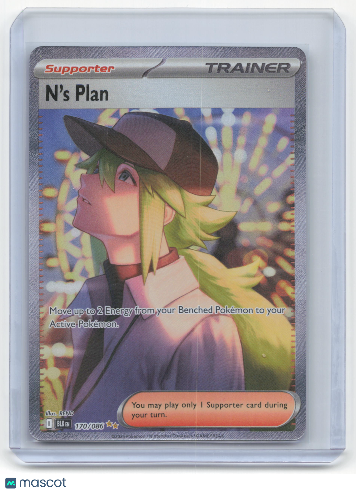 2025 Pokemon N'S Plan Black Bolt #170/86 Near Mint
