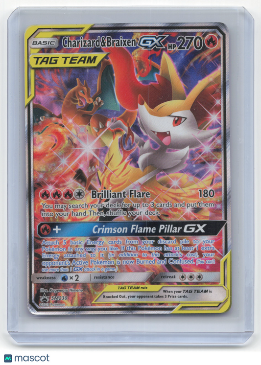 2019 Pokemon Charizard & Braixen GX SM Black Star Promos #SM230 Damaged