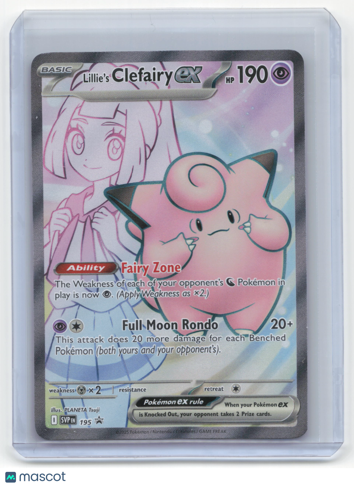2025 Pokemon Lillie's Clefairy EX SVP Black Star Promos #195 Near Mint