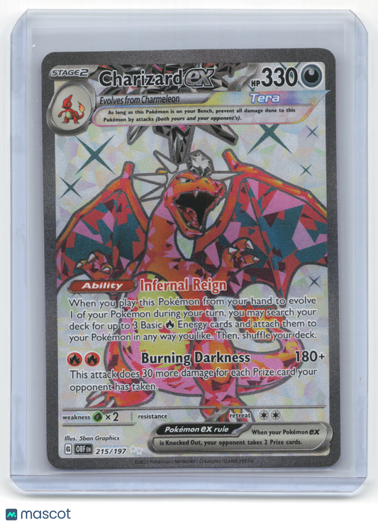 2023 Pokemon Charizard EX Obsidian Flames #215/197 Near Mint