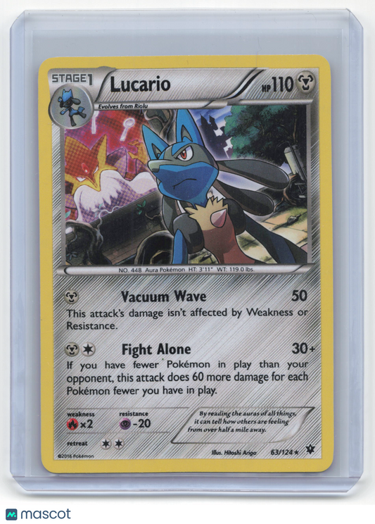 2016 Pokemon Lucario Fates Collide #63/124 NM Knock Out Collection (Cosmos Holo) - Papa Joey's Collectibles