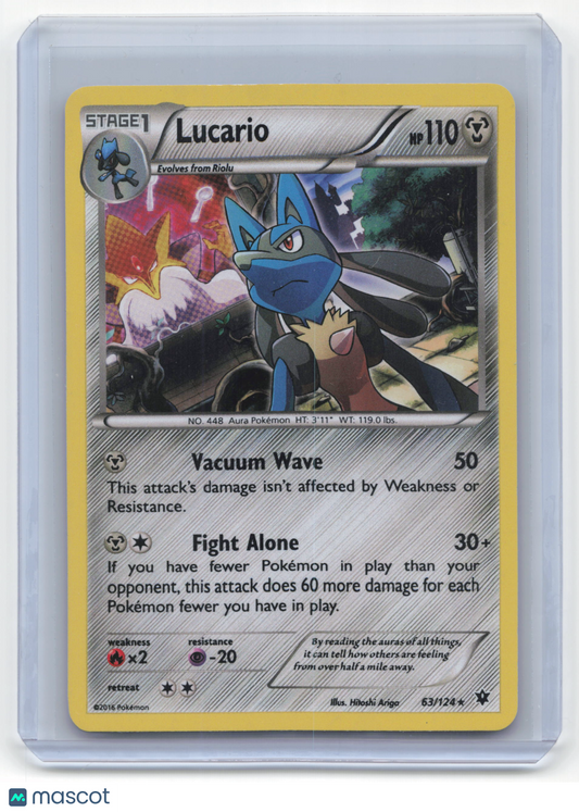 2016 Pokemon Lucario Fates Collide #63/124 NM Knock Out Collection (Cosmos Holo) - Papa Joey's Collectibles