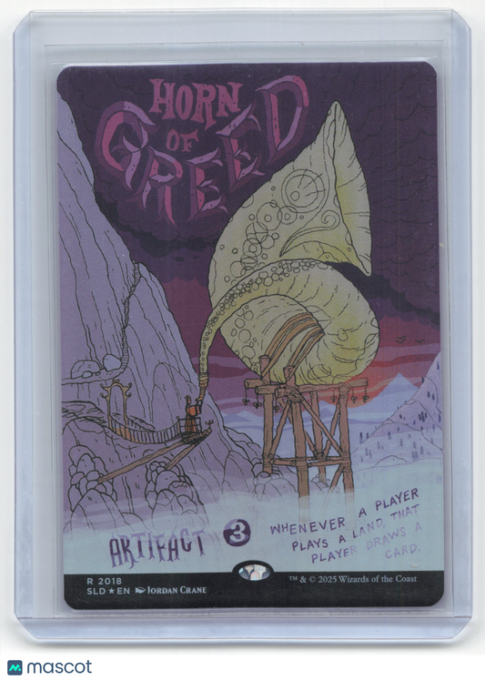 2025 Magic: The Gathering Horn of Greed Secret Lair Drop #2018 Rainbow Foil NM - Papa Joey's Collectibles