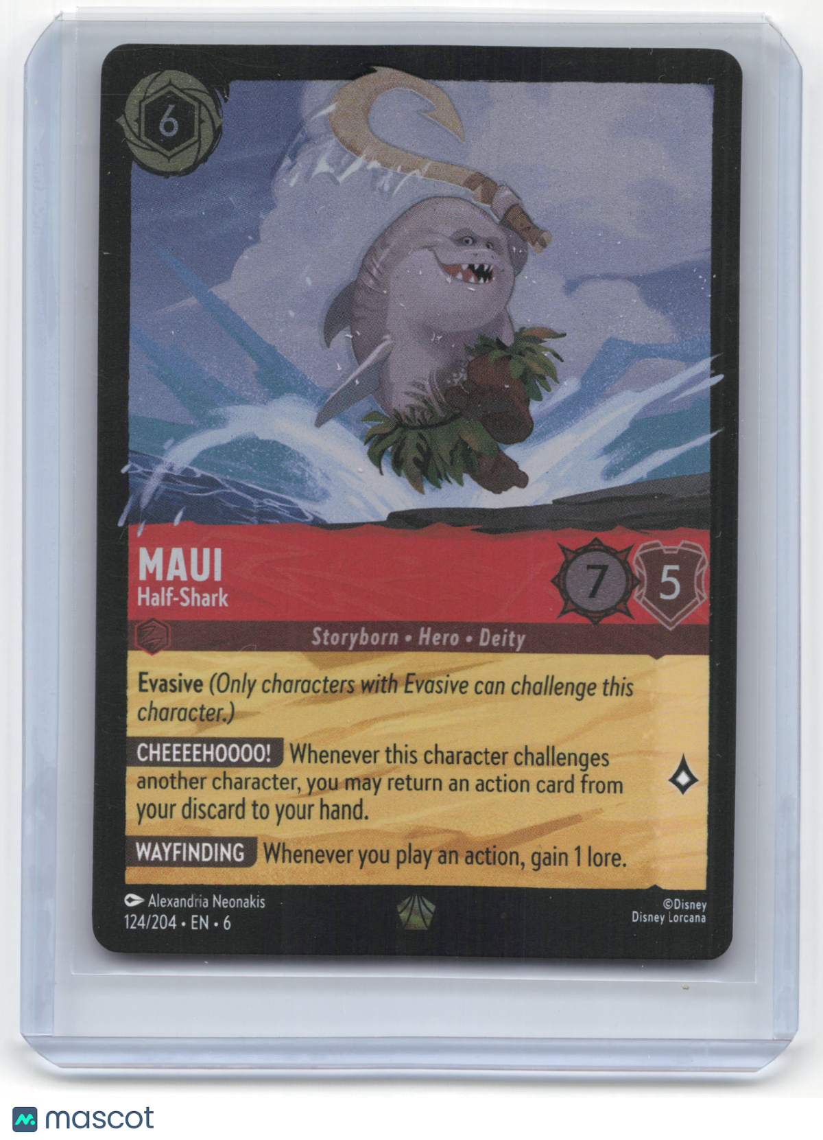 2024 Lorcana Maui (Half-Shark) Azurite Sea #124/204 Legendary NM - Papa Joey's Collectibles