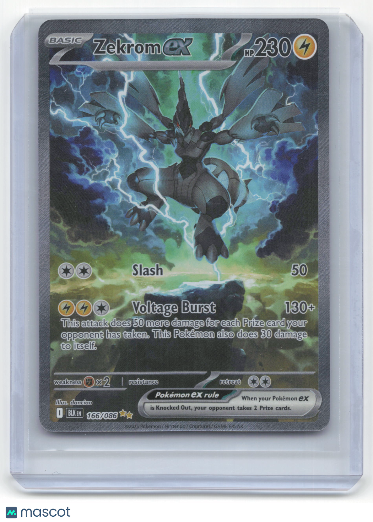 2025 Pokemon Zekrom EX Black Bolt #166/86 Holo NM - Papa Joey's Collectibles