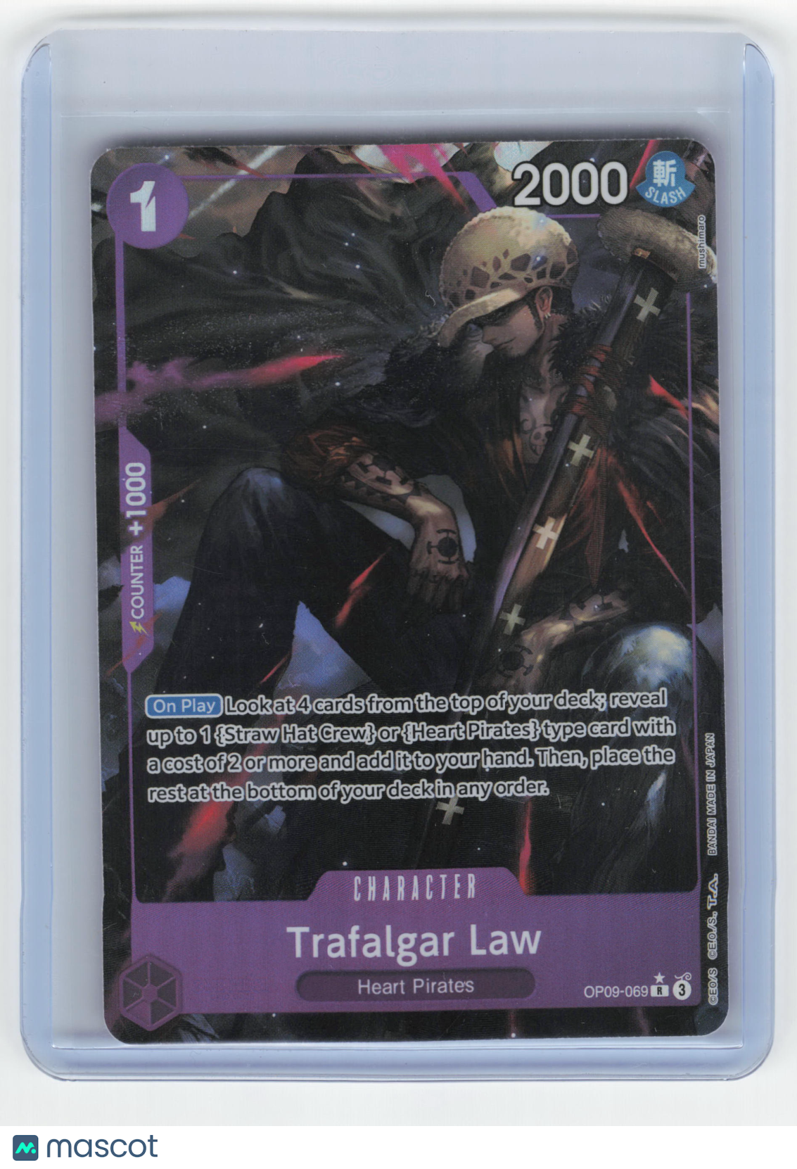 2024 One Piece Trafalgar Law Emperor in the New World Rare Foil #OP09-008 NM