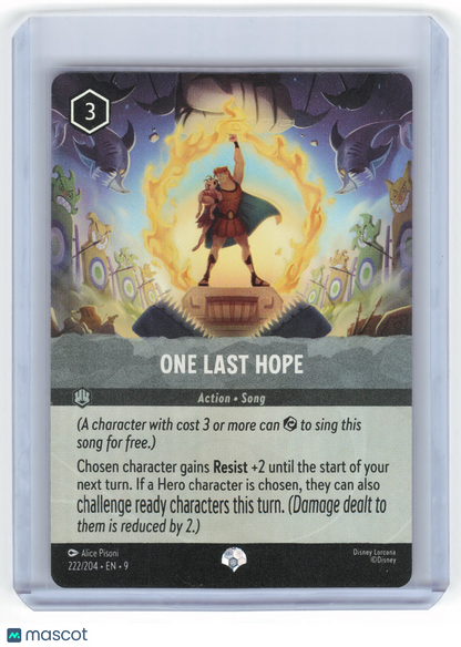 2025 Lorcana—One Last Hope #222/204 Fabled—Epic Holofoil Near Mint