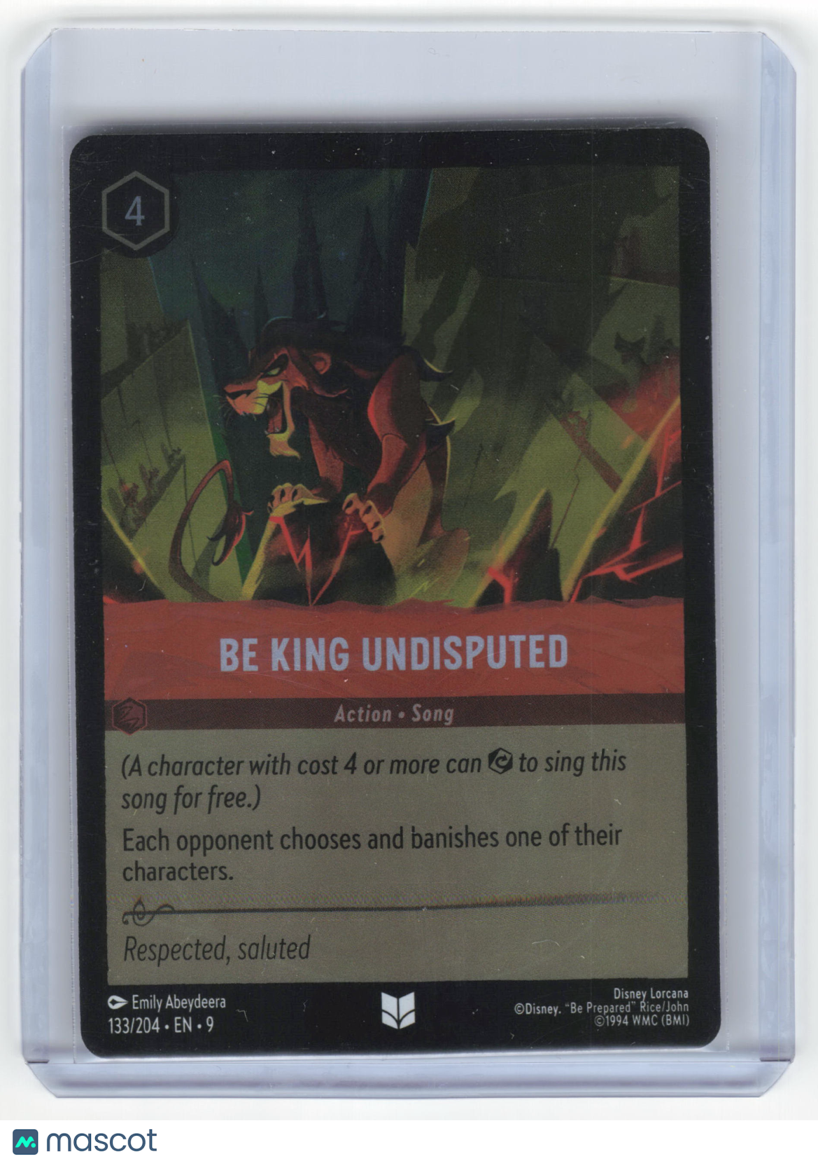 2025 Lorcana Be King Undisputed Fabled Uncommon Cold Foil #133/204 Near Mint - Papa Joey's Collectibles