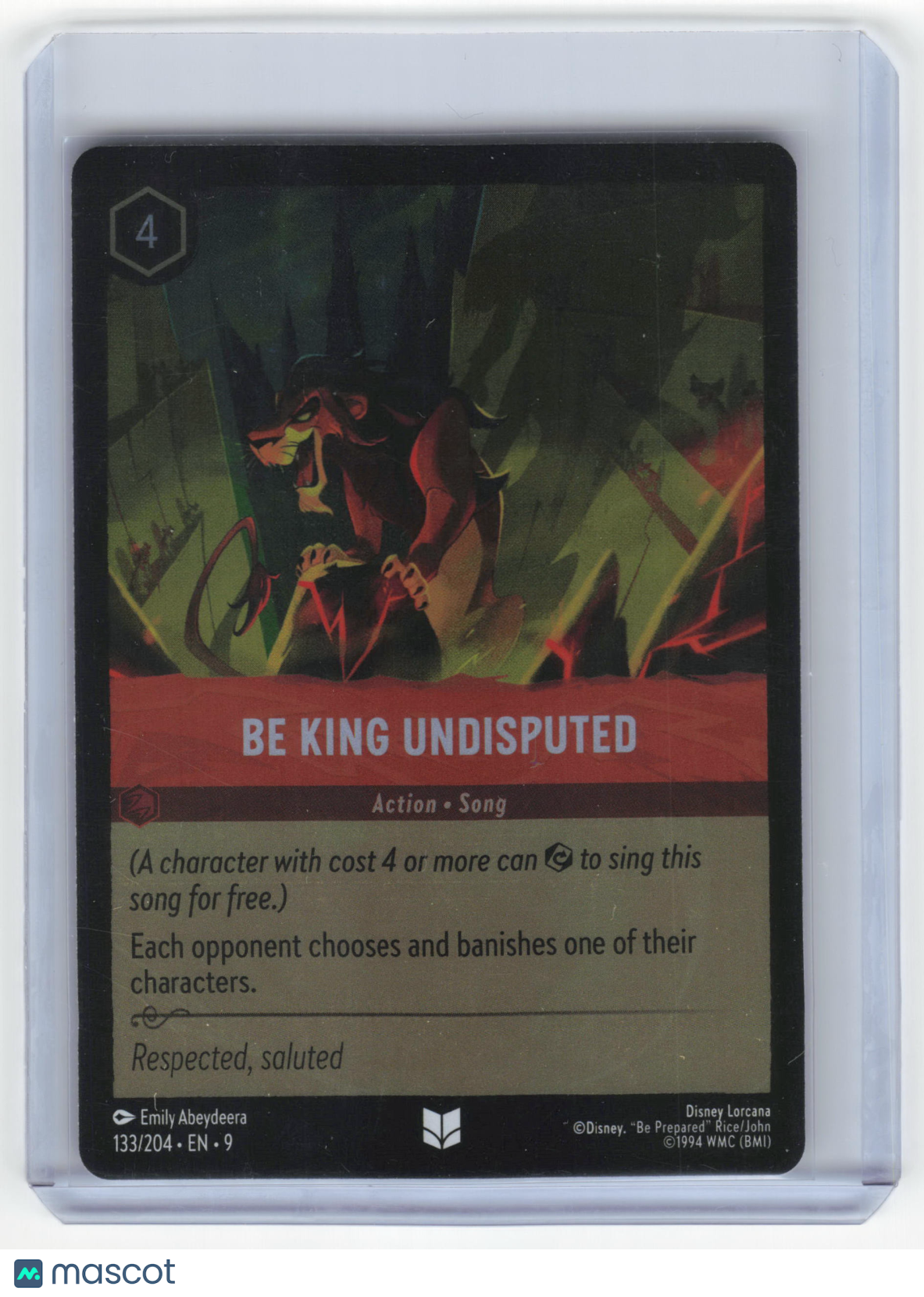 2025 Lorcana Be King Undisputed Fabled Uncommon Cold Foil #133/204 Near Mint - Papa Joey's Collectibles