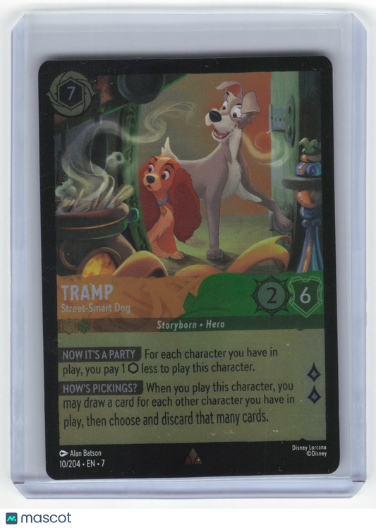 2025 Lorcana Tramp, Street-Smart Dog Archazia's Island Rare Cold Foil #10/204 NM - Papa Joey's Collectibles