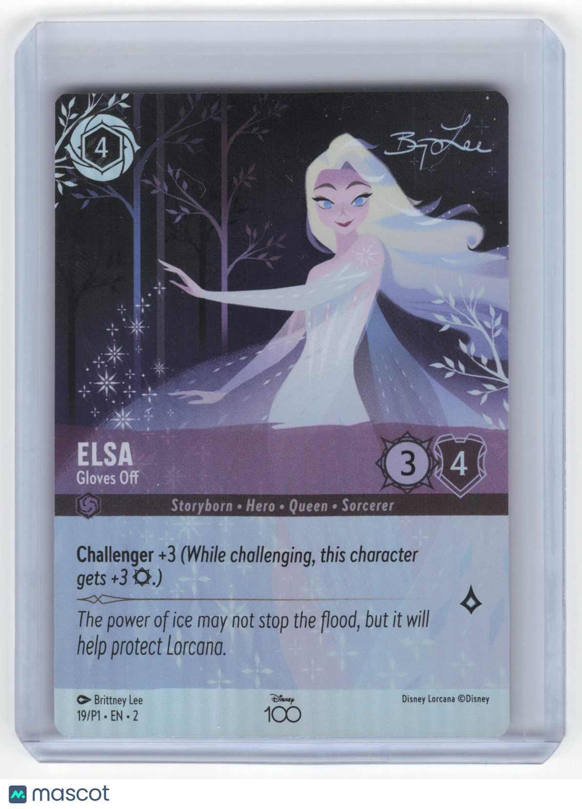 2023 Lorcana Elsa, Gloves Off Disney100 Promo Holofoil #19/P1 (Alternate Art) NM - Papa Joey's Collectibles