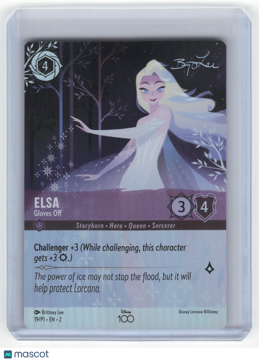 2023 Lorcana Elsa, Gloves Off Disney100 Promo Holofoil #19/P1 (Alternate Art) NM - Papa Joey's Collectibles