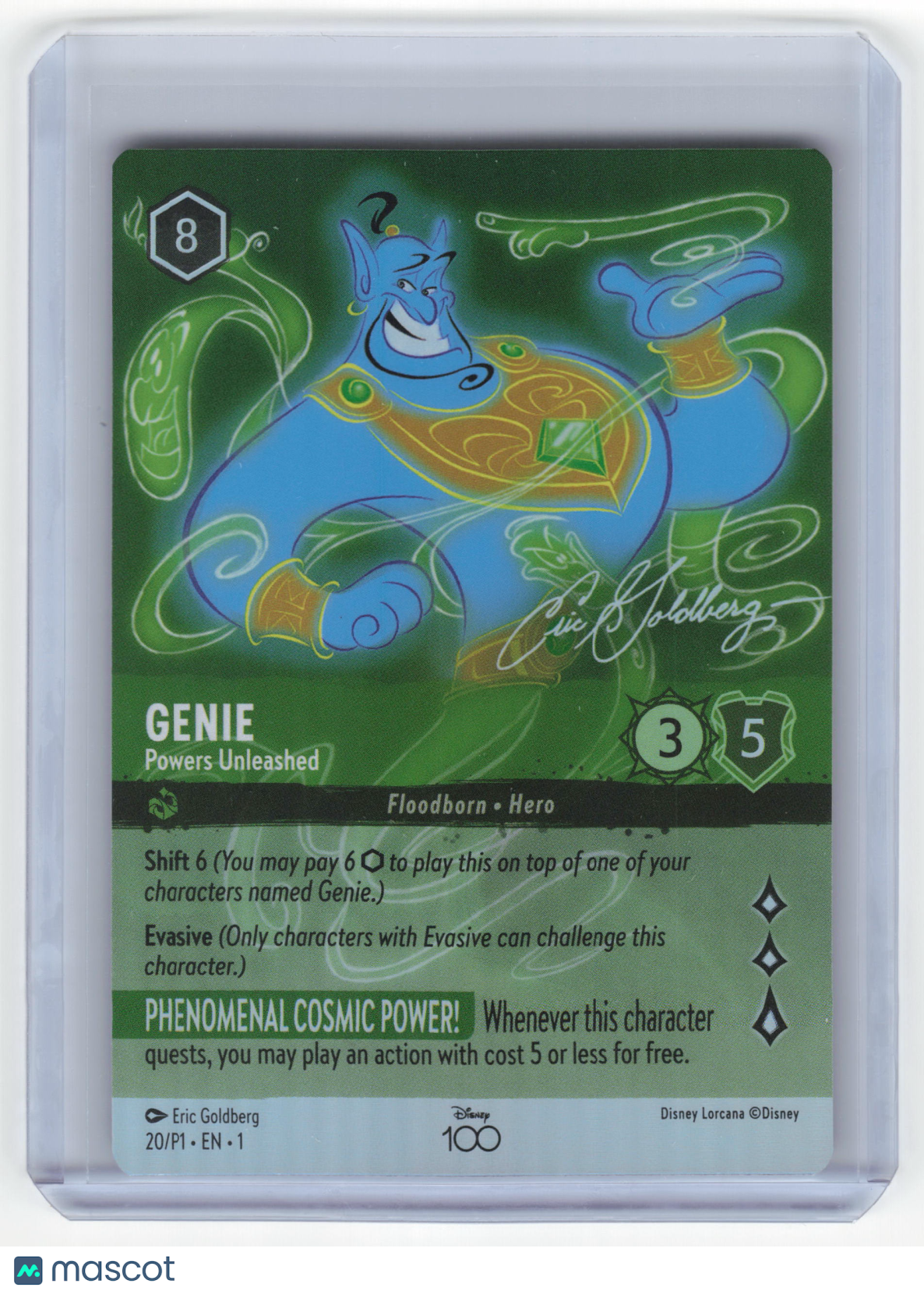 Lorcana Genie, Powers Unleashed Disney100 Promo Holofoil #20/P1 (Alt. Art) NM - Papa Joey's Collectibles