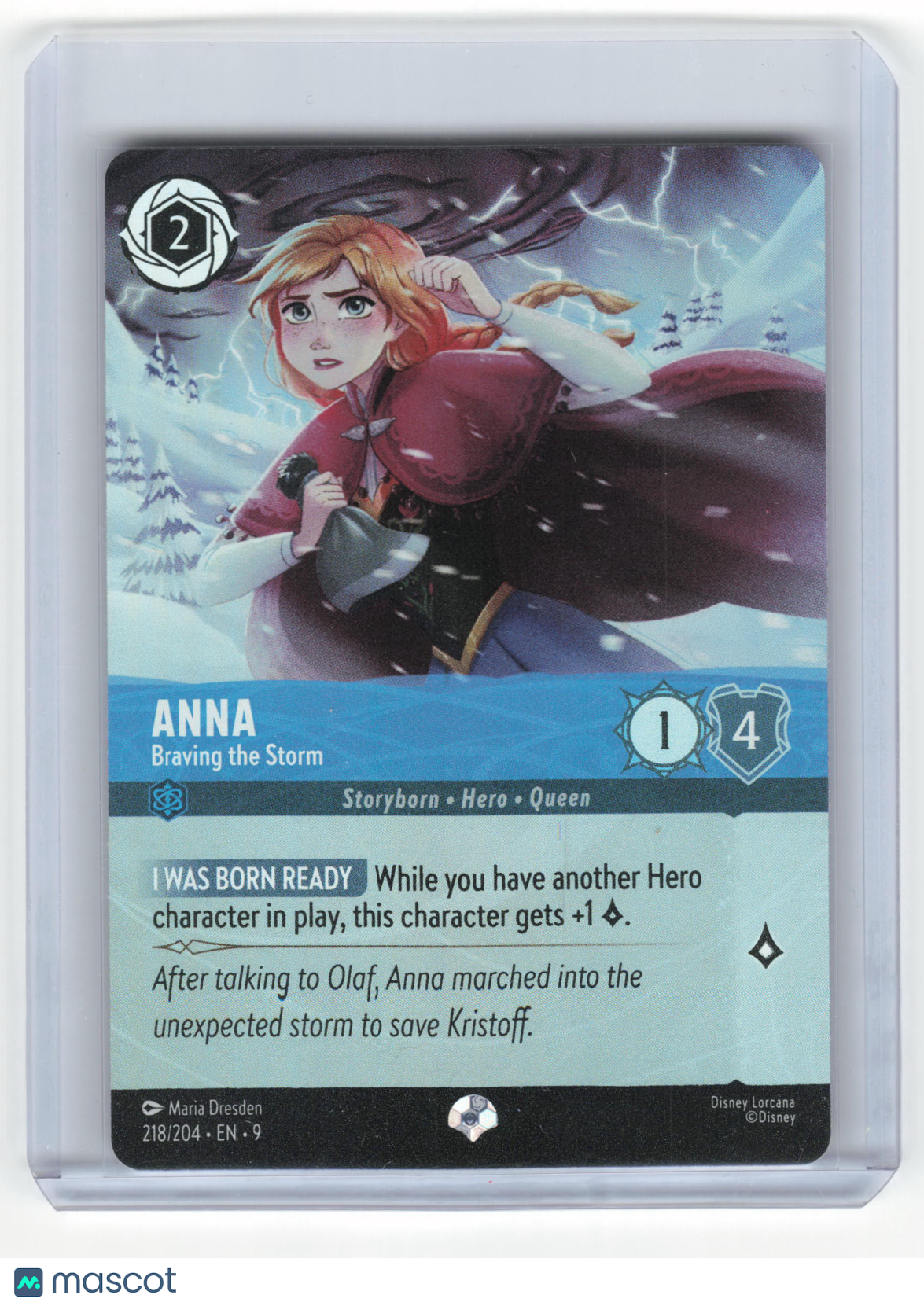 2025 Lorcana Anna, Braving the Storm Fabled Epic Holofoil #218/204 Near Mint - Papa Joey's Collectibles