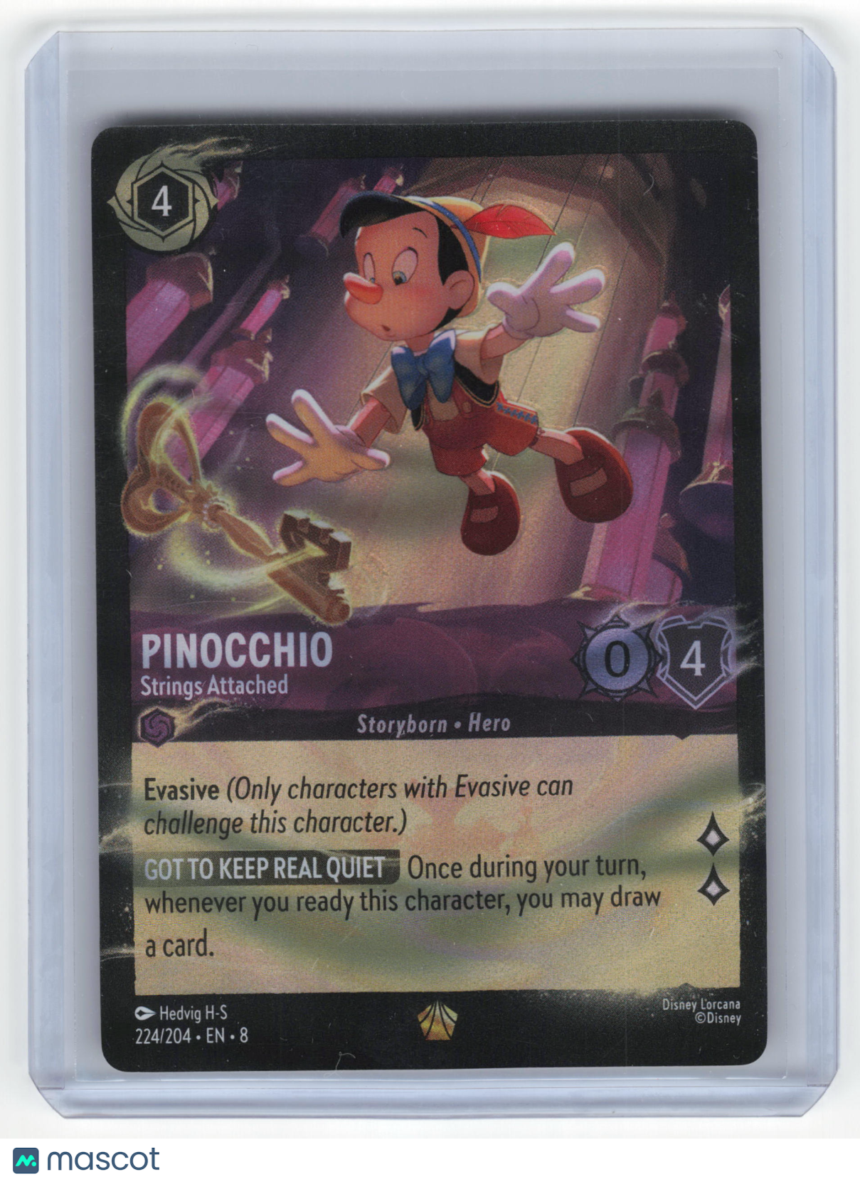 Lorcana Pinocchio, Strings Attached Palace Heist Legendary Cold Foil #224/204 NM - Papa Joey's Collectibles