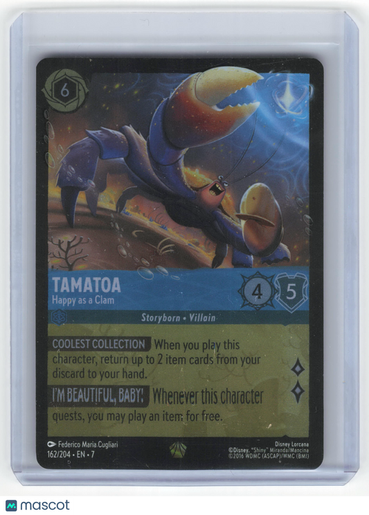 2025 Lorcana Tamatoa, Happy as a Clam #162 Archazia's Island Legendary Cold Foil