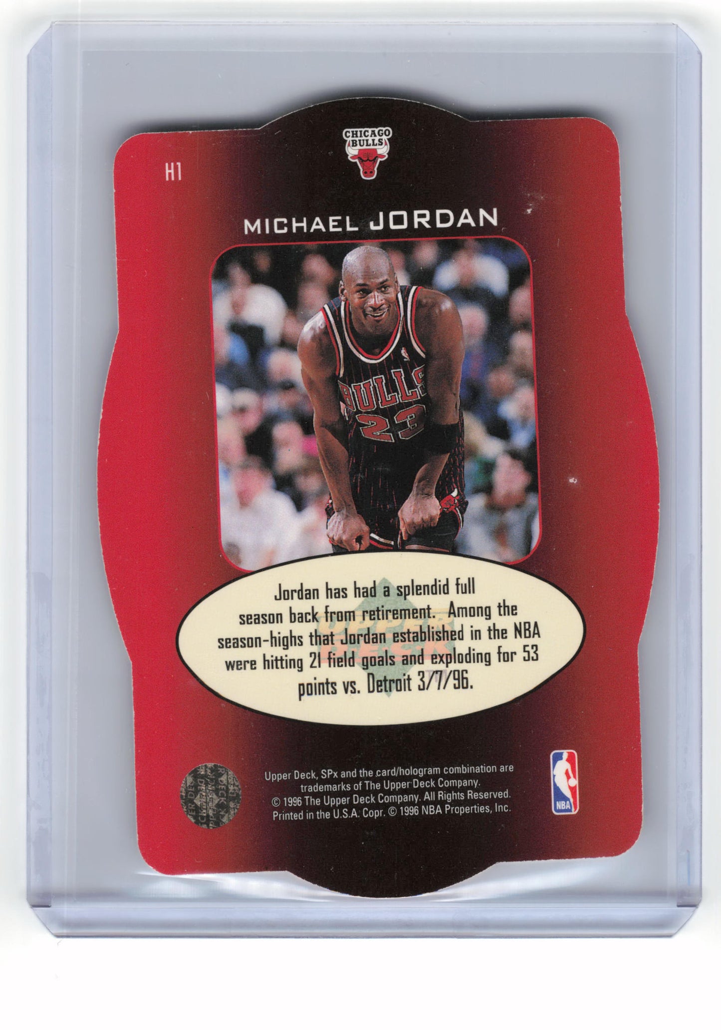 1996-97 Upper Deck SPx Holoview Heroes Basketball Michael Jordan [Poor] #H1