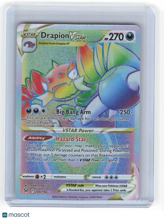2022 Pokemon Drapion VSTAR Lost Origin Secret Rare Holo #200/196 NM - Papa Joey's Collectibles