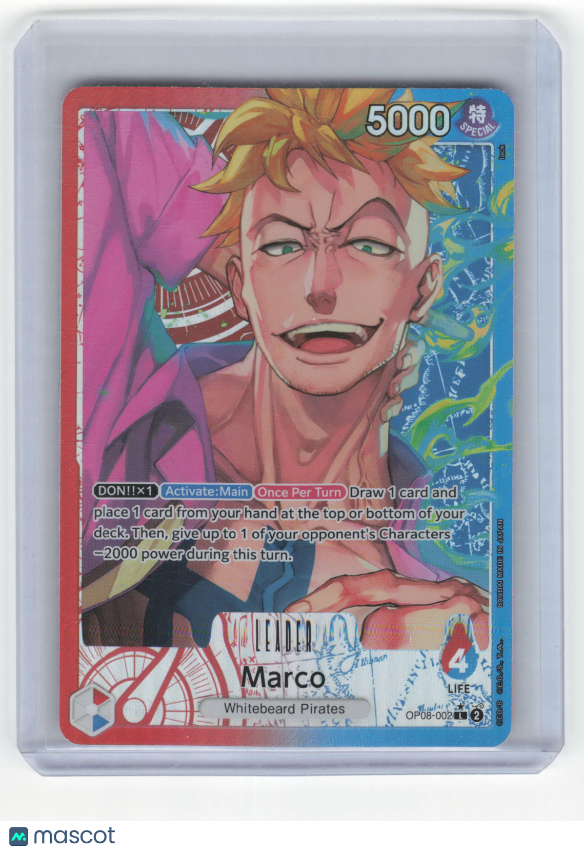 2024 One Piece Marco Two Legends Leader Foil #OP08-002 Alt Art
