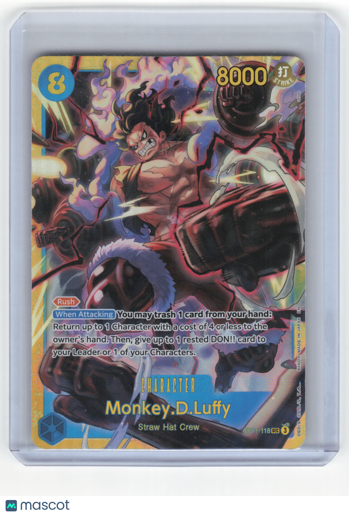 2025 One Piece Monkey D. Luffy Fist of Divine Speed Secret Rare Foil #OP11-118