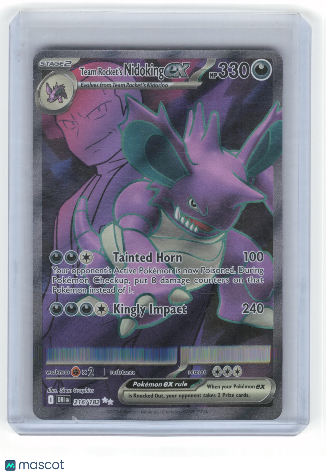 2025 Pokemon Team Rocket's Nidoking EX Destined Rivals Ultra Rare Holo #216/182