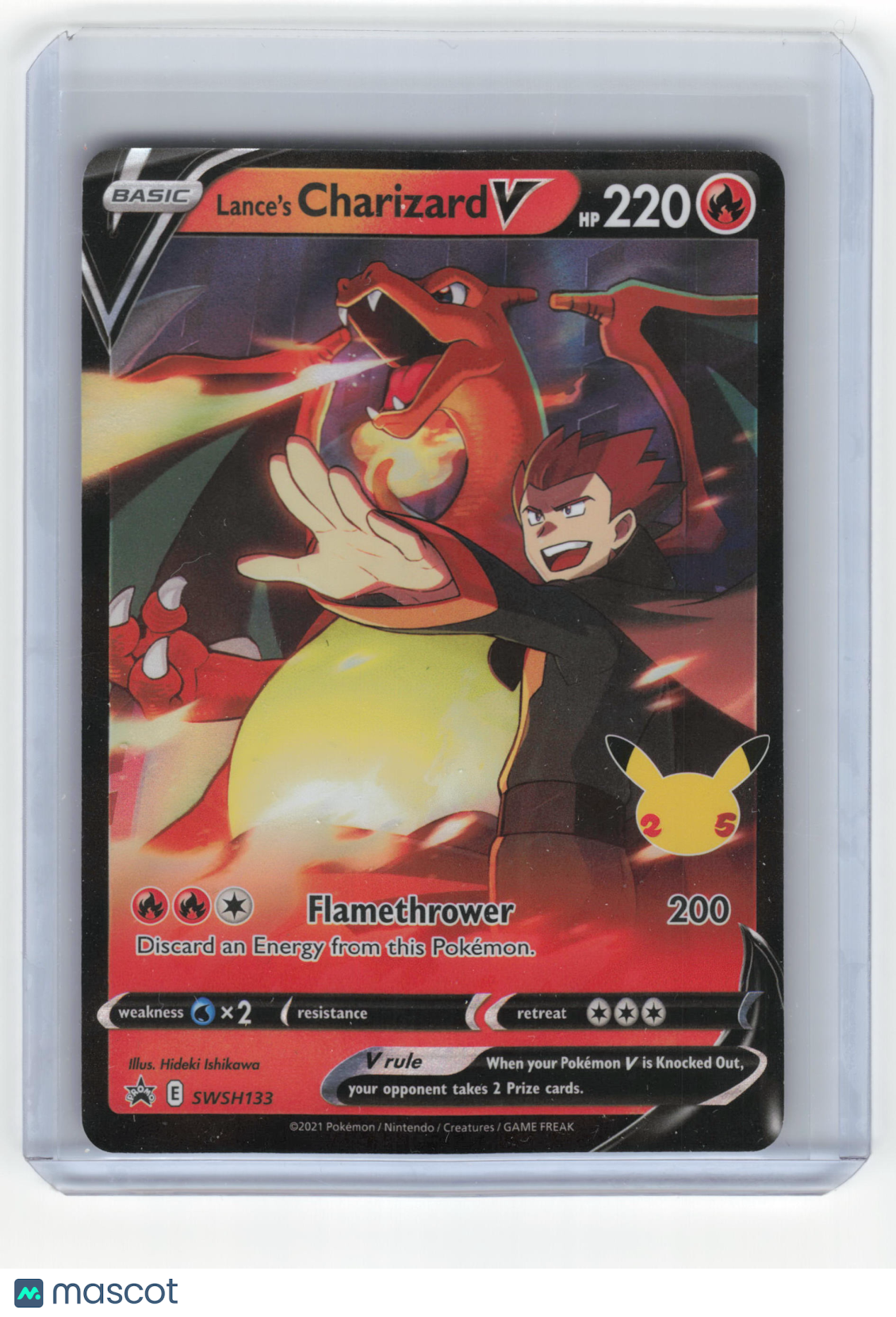2021 Pokemon Lance's Charizard V SWSH Black Star Promo Holo #133