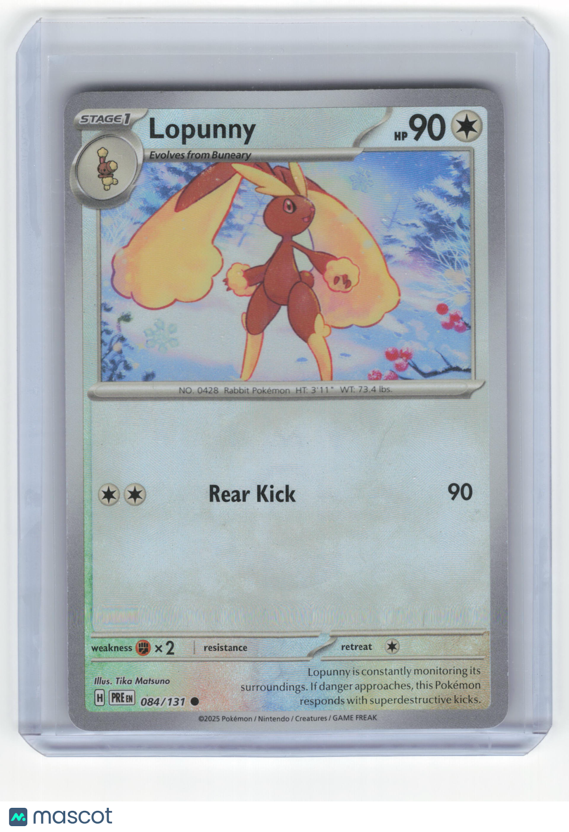 2025 Pokemon Lopunny Prismatic Evolutions Rare Reverse Holo #84/131 Master Ball
